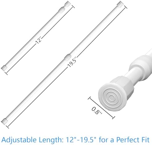 RV & Camper Adjustable Tension Rods 12"-19.5" - Essential Organizer Bars for Travel Trailers, Campers, and RVs Kitchens and Closets Must-Have, 6 Pack