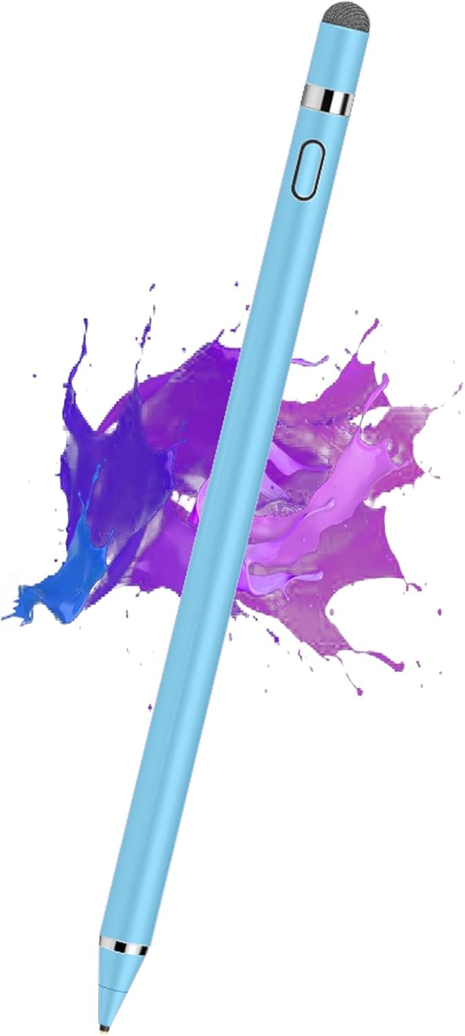 Stylus Pen for Touchscreen, Kenkor Rechargeable Digital Fine Point Active Tablet Pencil, Stylus Pen for iPhone/Android/Apple iPad Pro/Air/Mini/Samsung/Cellphone/Tablet Drawing & Writing - Purple