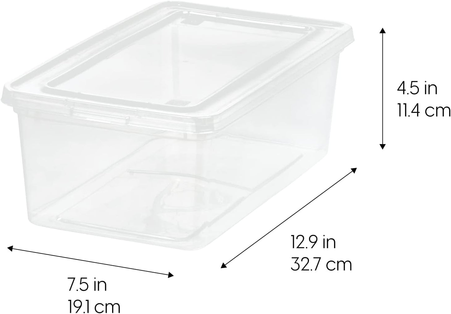 IRIS USA 6-Pack Storage Bins with Lids, 6 Quart - Crystal Clear, Shoe Boxes Stackable Containers Organize Shoes Closet Shelves, Teacher Tools Classroom Organization, Game - BPA-Free Plastic