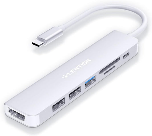 LENTION 7-in-1 USB C Hub, 4K@60Hz HDMI, 100W PD, Card Reader, USB 3.0 & 2.0