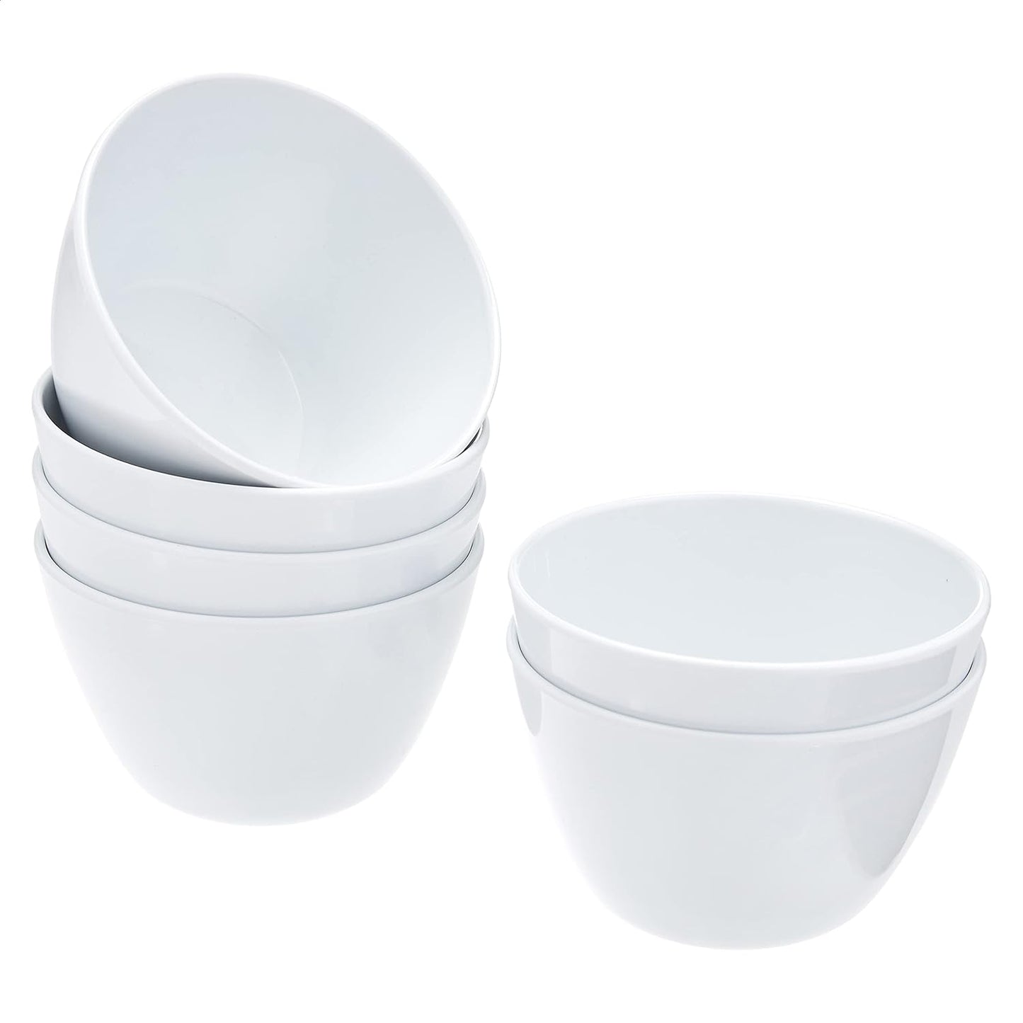Amazon Basics Mixing Bowls with Lids, Nesting Melamine Serving Bowls, Non-Slip Base, BPA Free, Dishwasher Safe, 5 Sizes, Blue and White Floral, Set of 10