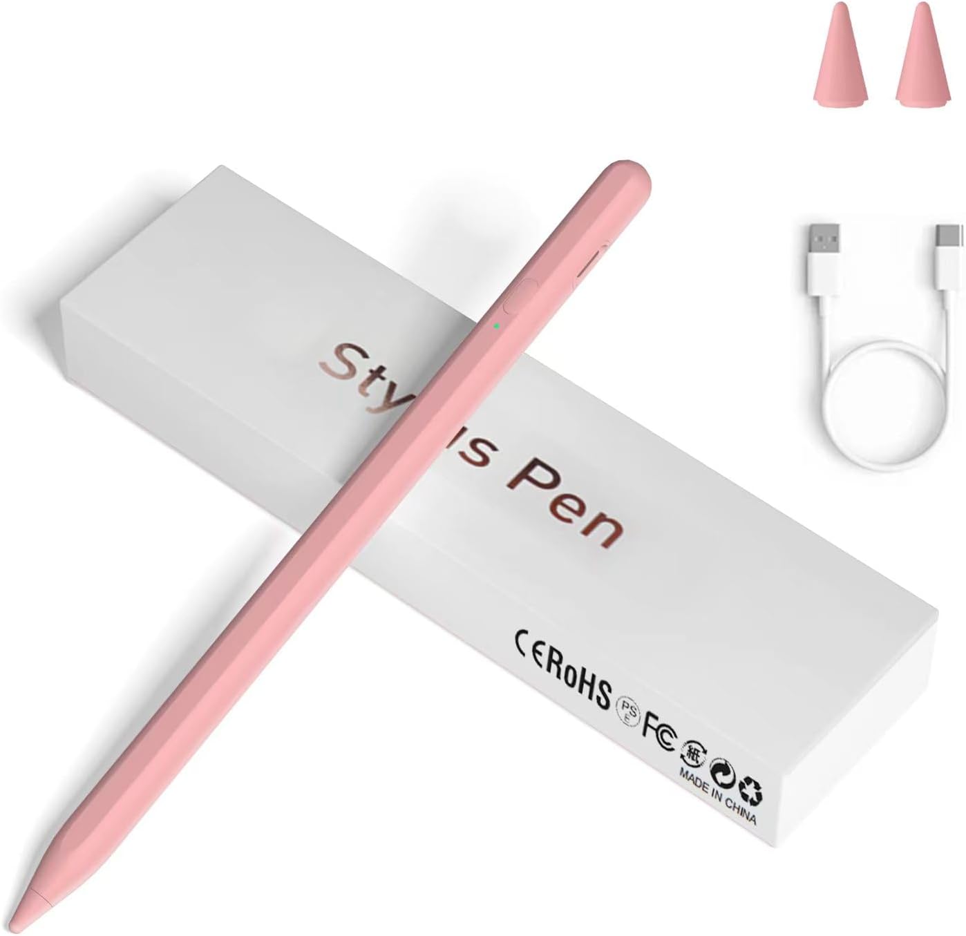 Stylus Pens for Touch Screens, Universal Fine Point iPad Pencil with Magnetic Adsorption Compatible with iPhone/iPad/Samsung/Android/Tablet & Other Touch Screens (Light Pink)