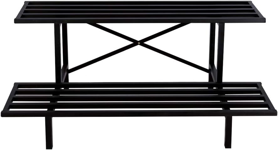 Zhongma 2 Tier Heavy Duty Metal Plant Stand Indoor & Outdoor easy assembly