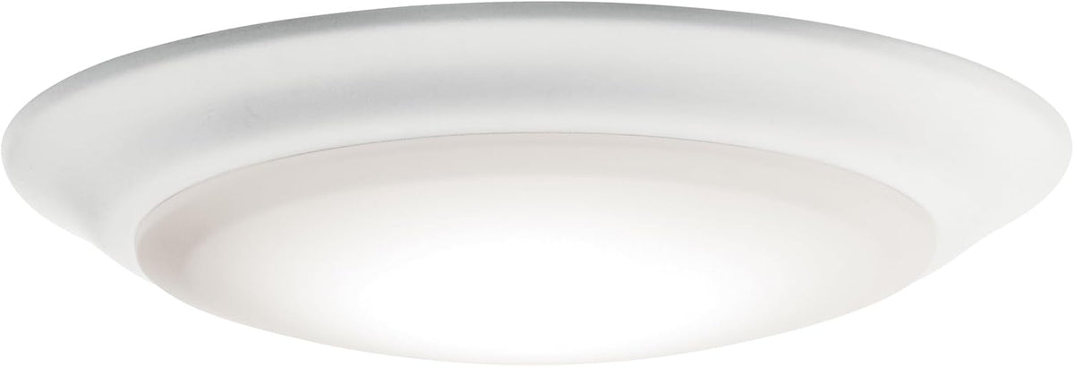 Kichler Gen 1 LED Downlight in White, 7.5” Ceiling Lights Flush Mount, Wet Rated Interior Dimmable Light for Living Room, Dining Room, Kitchen, Bathroom and Bedroom, 3000K, (7.5” x 1.5”), 43846WHLED30