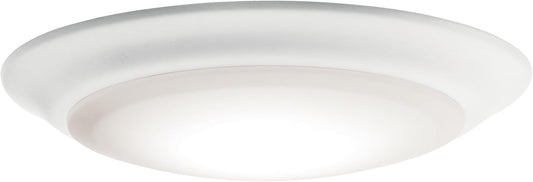 Kichler Gen 1 LED Downlight in White, 7.5” Ceiling Lights Flush Mount, Wet Rated Interior Dimmable Light for Living Room, Dining Room, Kitchen, Bathroom and Bedroom, 3000K, (7.5” x 1.5”), 43846WHLED30