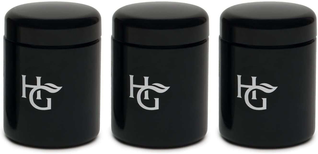 Herb Guard - Half Oz Airtight Jar and Smell Proof Containers (250 ml) Comes with Humidity Pack to Keep Goods Fresh for Months