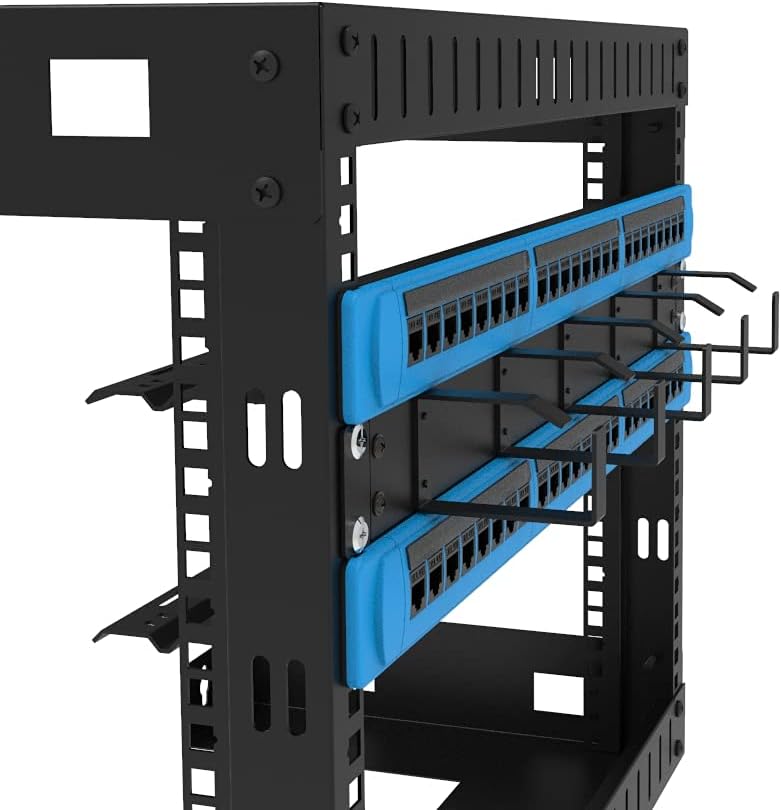 19-Inch 1U Metal Horizontal Rackmount 5 D-Rings Cable Manager