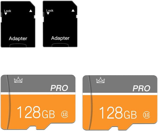 128GB Memory Card,Micro Card with Adapter Class 10 High Speed for Camera,Smartphone,Tablet,Personal Computer(2-Pack)