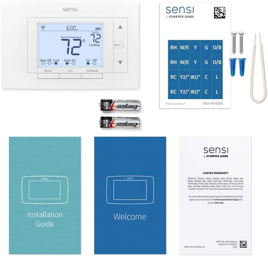 Emerson Sensi Wi-Fi Smart Thermostat for Smart Home, DIY, Works With Alexa, Energy Star Certified, ST55