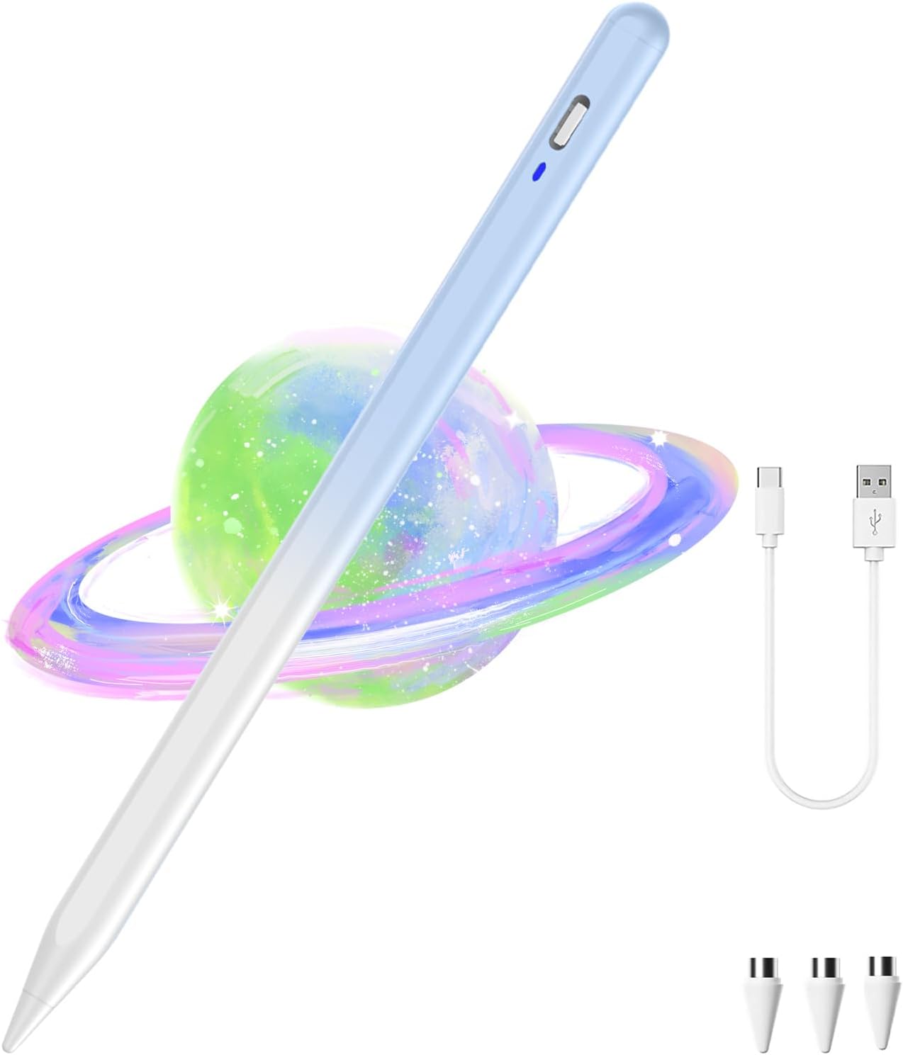 Stylus Pen for Android Tablet,Tablet Pencil for iOS/Android,Rechargeable Active Stylus Pen for iPhone/XiaoMi/Huawei/Vivo/Lenovo/Pixel and Other Android Smartphones and Tablets-Gradient Blue