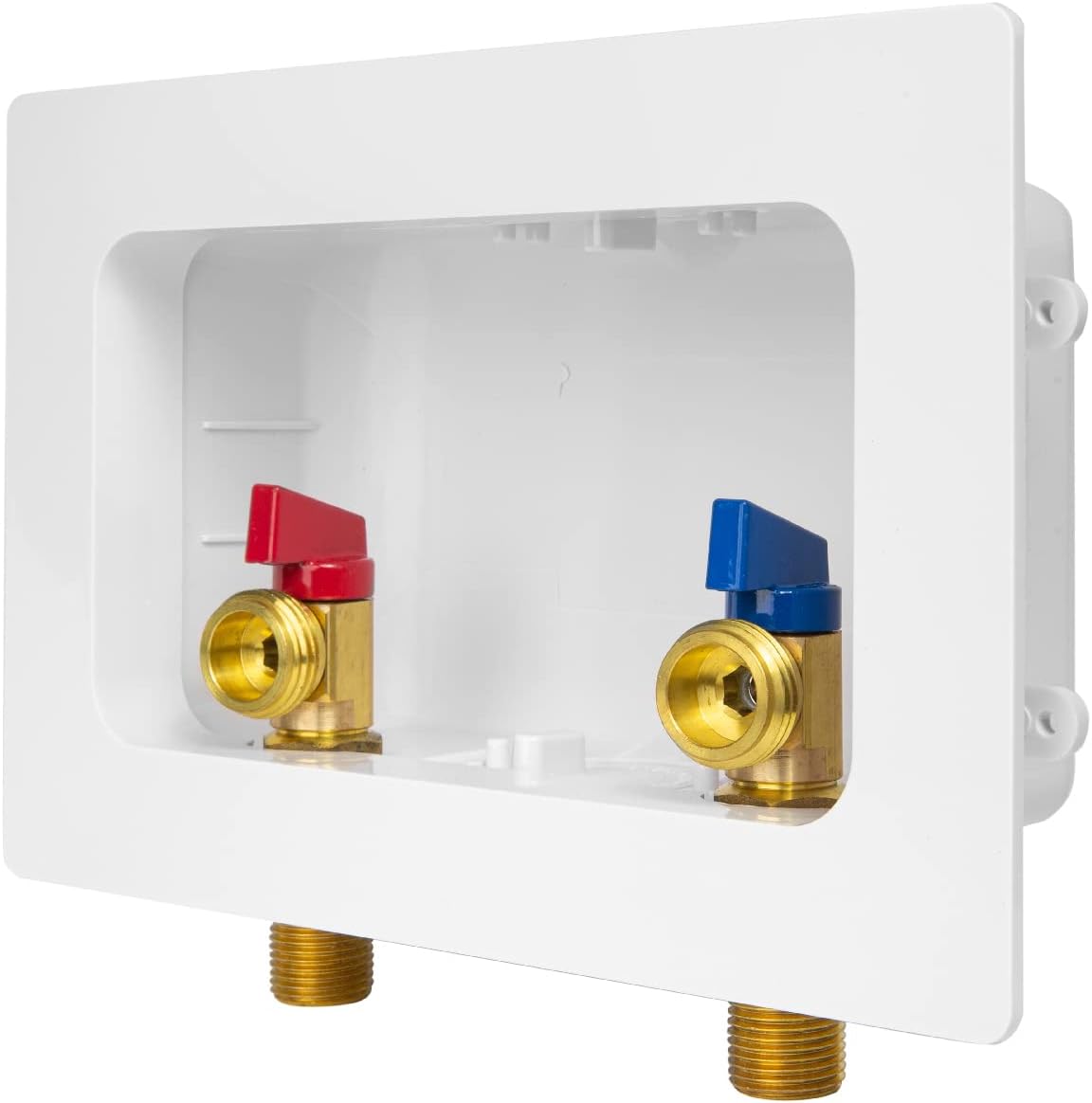 EFIELD Premium Washing Machine (Laundry) Outlet Box with Center Drain, 1/2 inch Sweat MIP x 3/4 inch MHT Connection, White (Standard),(WM029)
