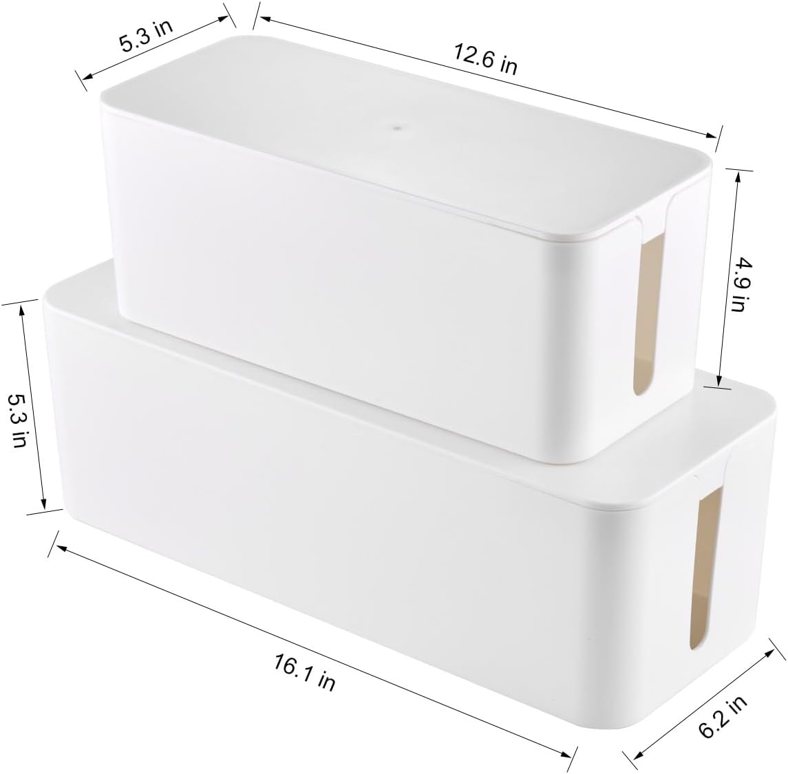 Tuwechen Cable Management Box, 2 Pack Cable Organizer for Surge Protector