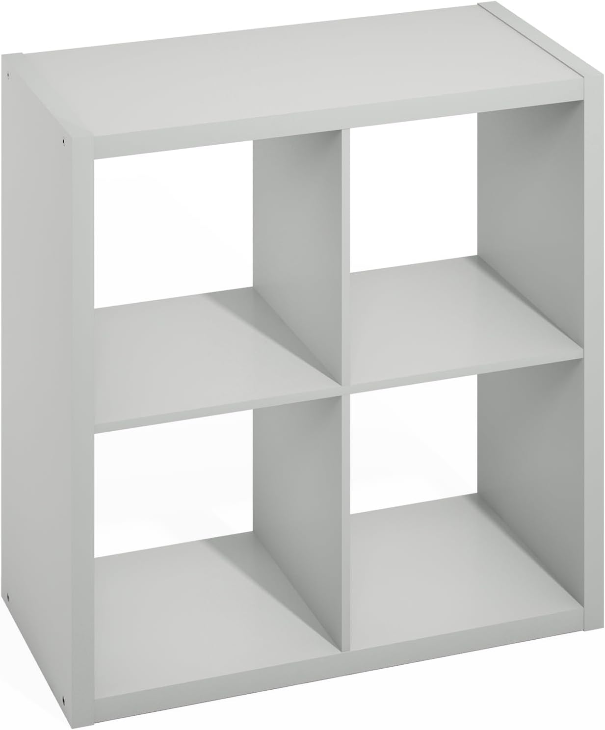 Furinno HERMITE Kitchen Island, 4-Cube Coffee Bar, Extra Thick Kitchen Storage, Bakers Rack, for Pantry Organizers and Storage, Kitchen Organization, Light Grey