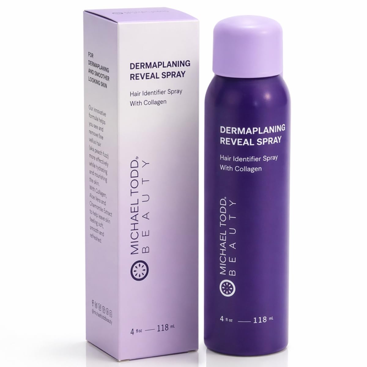 Michael Todd Beauty - Sonicsmooth Hair Identifier Spray - Radiance Reveal Mist for Face Shaving & Dermaplaning - Highlights Peach Fuzz - Collagen-Infused - Nourish & Smooth Skin - All Skin Types - 4oz