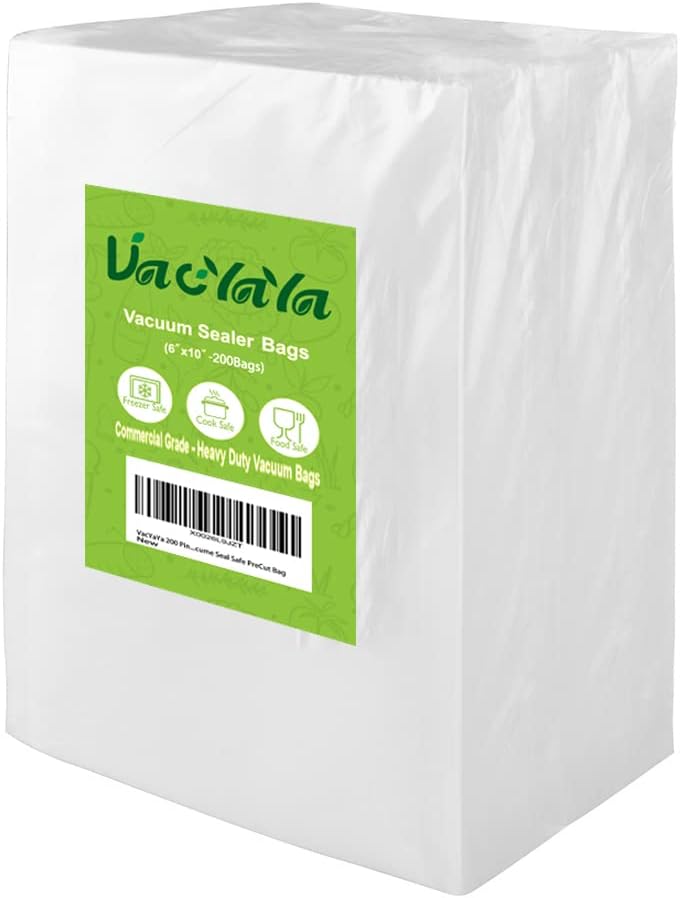 Pint 6"x10"Vacuum Sealer Bags 200ct for Food Storage