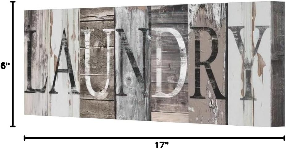 Pinetree Art Laundry Room Decor Canvas Wall Art Prints for rooms (With Solid Wood Inner Frame) (Laundry, 6 x 17 inch)