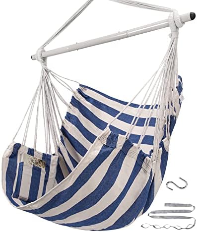 ADVOKAIR Hammock Chair Swing, Heavy-Duty Hanging Rope Swing Seat Supports 500 Lbs, Ideal for Outdoor Patio, Backyard, Porch, Deck & Indoor Bedroom Use