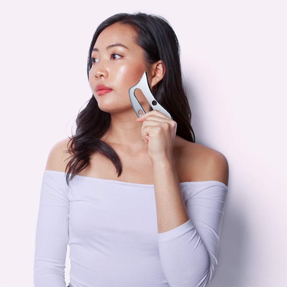 STICKON Stainless Steel Gua Sha Scraping Massage Tool IASTM Tools Great Soft Tissue Mobilization Tool (G Shape)
