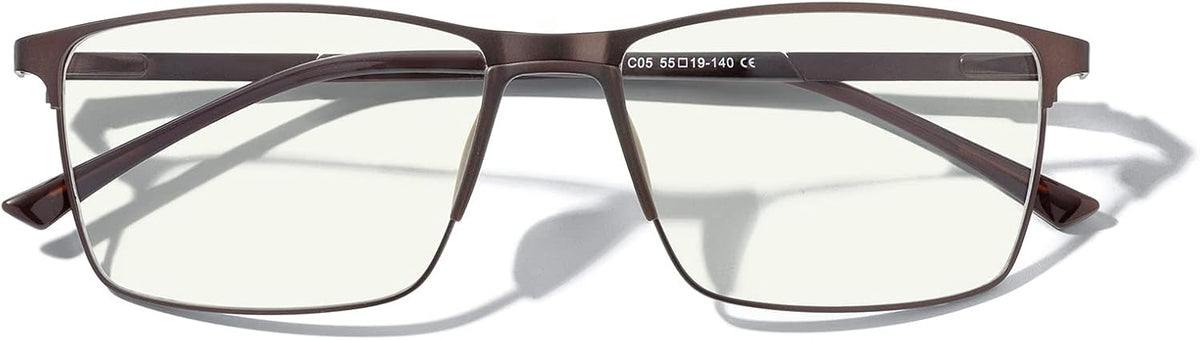MERRY'S Reading Glasses - Fashion Blue Light Blocking Glasses Metal Frame Spring Hinge Readers for Men Eyeglasses