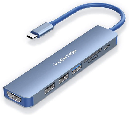 LENTION 7-in-1 USB C Hub, 4K@60Hz HDMI, 100W PD, Card Reader, USB 3.0 & 2.0