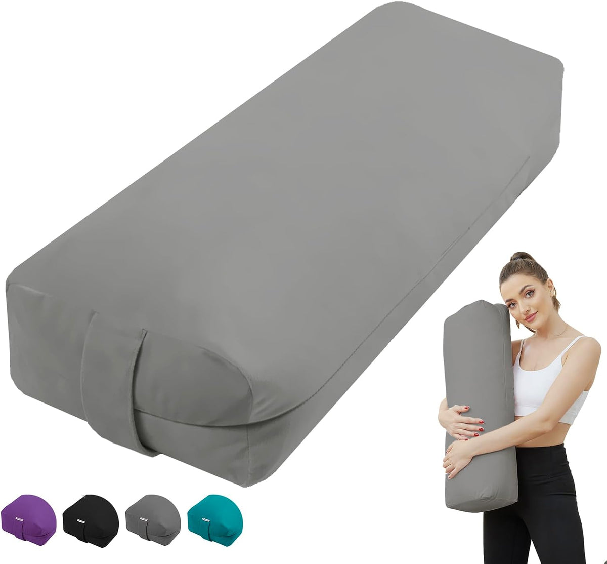 Rectangular Yoga Bolster Pillow for Restorative Yoga