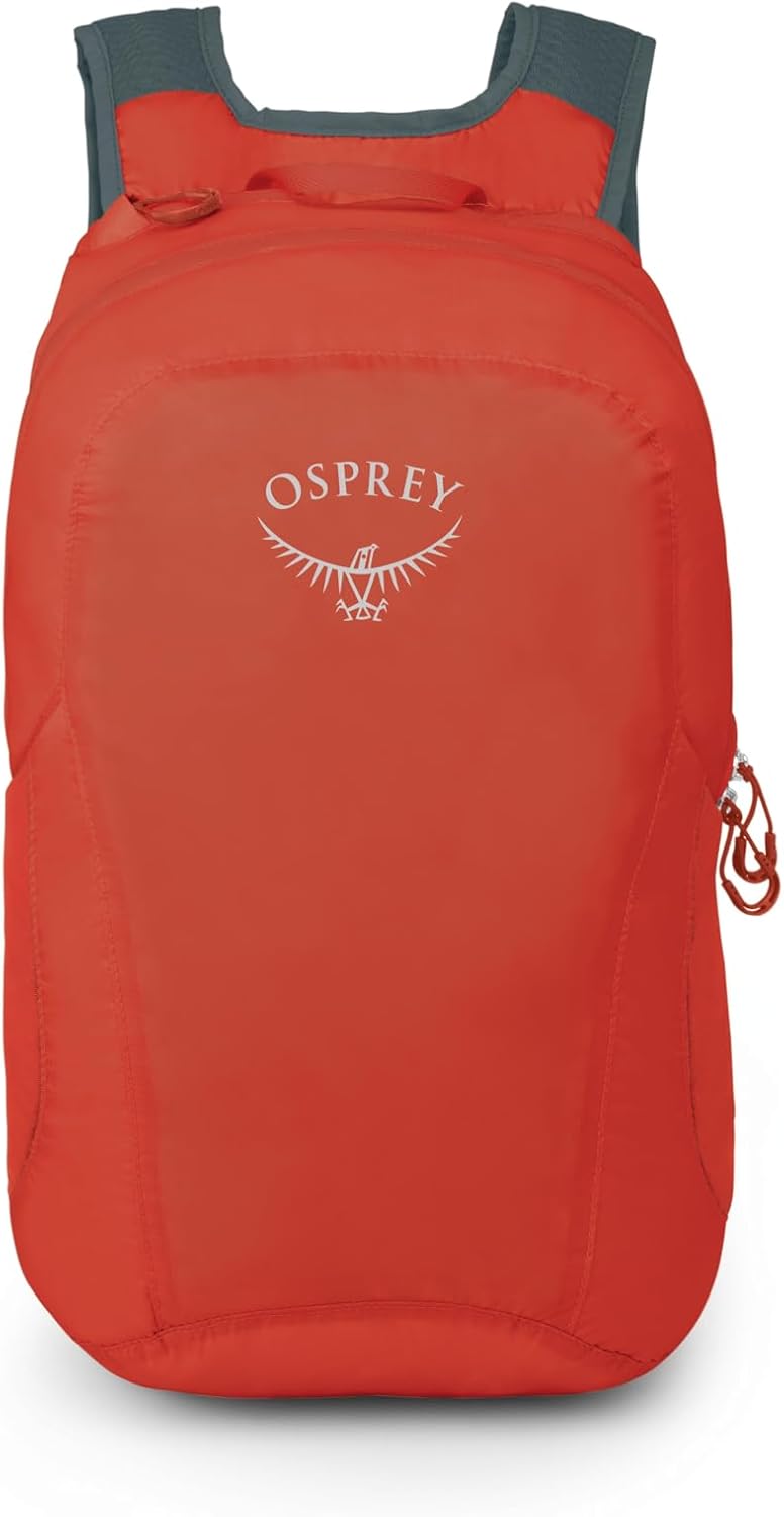 Osprey Ultralight Collapsible Stuff Pack - Lightweight, Packable Travel Backpack — Extra Bag For Travel and Every Day — 18 L Capacity Daypack to Expand Luggage, Mars Orange
