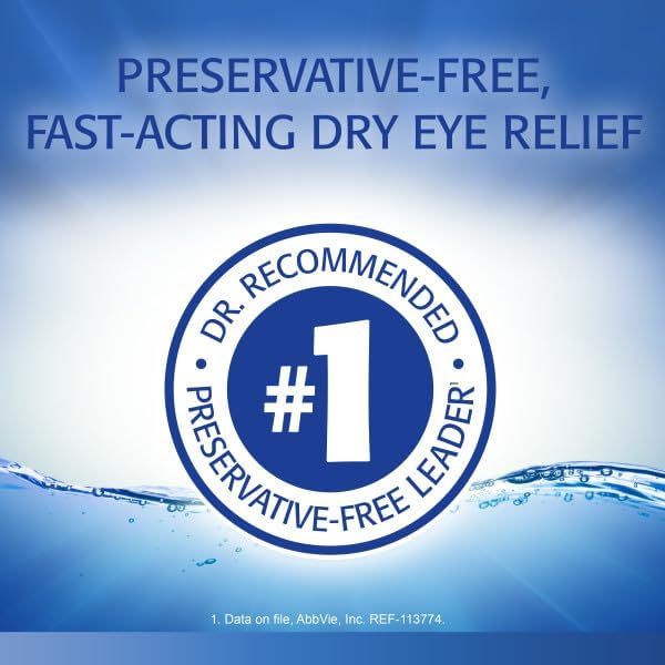 REFRESH OPTIVE Preservative-Free Artificial Tears Lubricant Eye Drops, 0.01 fl oz (0.4 mL), 60 Single-Use Containers
