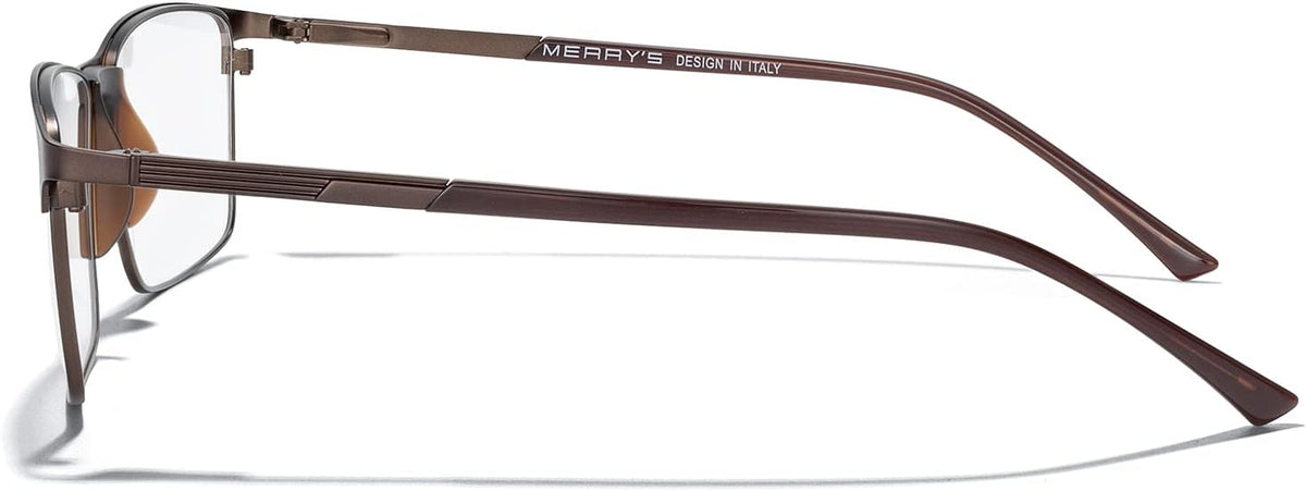 MERRY'S Reading Glasses - Fashion Blue Light Blocking Glasses Metal Frame Spring Hinge Readers for Men Eyeglasses