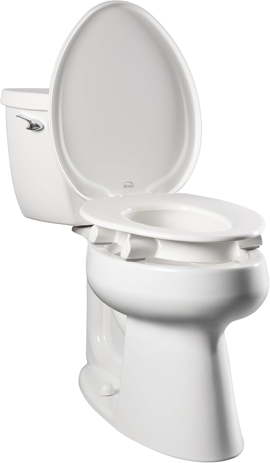 Bemis Assurance 3" Raised Toilet Seat for Seniors, Round, White | Therapist Preferred for Safety, Secure Hinges, Clean Shield Guard