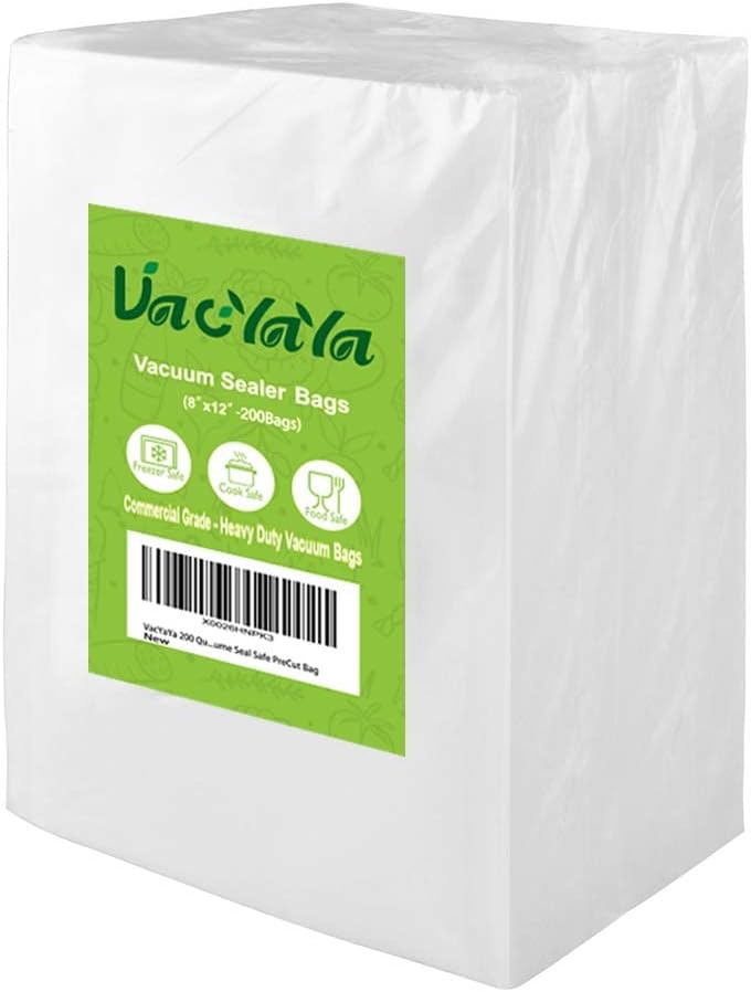 Quart 8"x12"Vacuum Sealer Bags 200ct for Food Storage