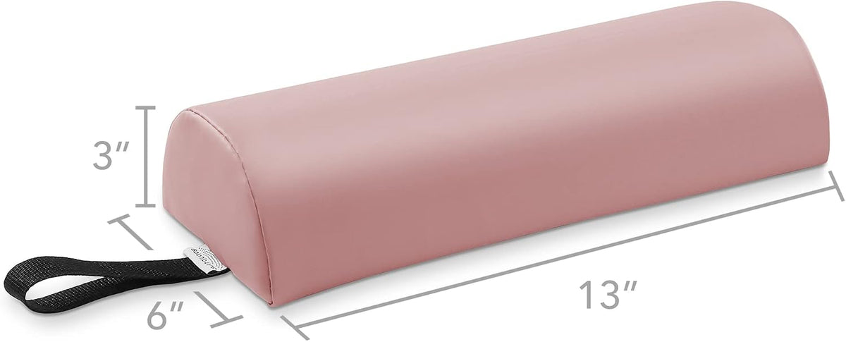 Saloniture Half Round Neck Massage Table Bolster Pillow Pad - 13 x 6 x 3 Inch - Pink