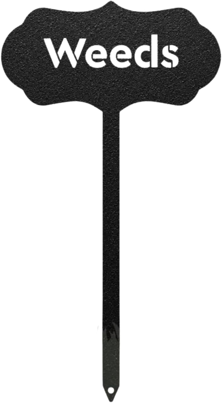 RealSteel Metal Seed & Plant Markers – Elegant Indoor & Outdoor Garden Stakes – Durable Herb, Vegetable & Fruit Plant Labels for Pots, Raised Beds & Greenhouse – Farmhouse Garden Gift - Weeds