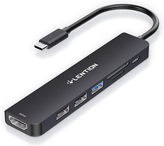 LENTION 7-in-1 USB C Hub, 4K@60Hz HDMI, 100W PD, Card Reader, USB 3.0 & 2.0