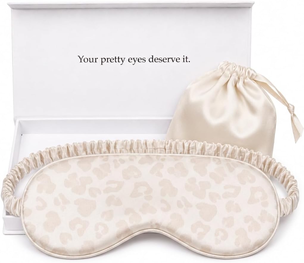 Silk Sleep Mask Light Blocking Luxury 100% Mulberry 19mm Silk Eye Mask Eye Cover Blindfold Ultra Soft Light & Comfy Anti Aging Skin Care with Travel Bag Gift Package