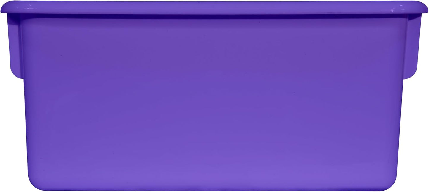 Wood Designs Cubby Storage Bin, Heavy Duty Plastic Containers for Kids Purple Cubby Tray Set of 25