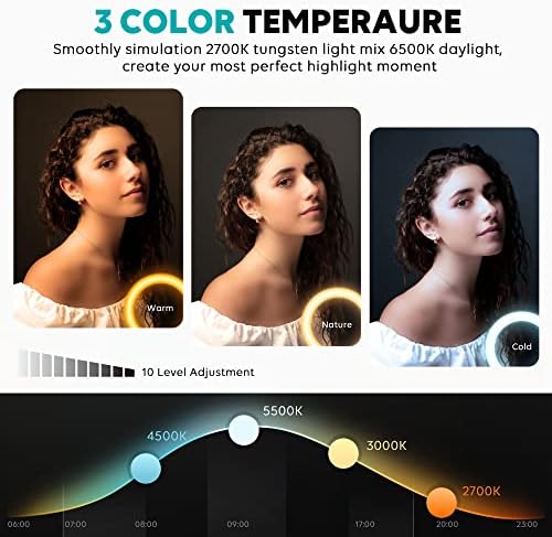 Weilisi 10" Ring Light with Stand 72'' Tall & Phone Holder,38 Color Modes Selfie Light with Tripod Stand,Stepless Dimmable/Speed LED Ring Light for iPhone & Android,YouTube, Makeup,TIK Tok