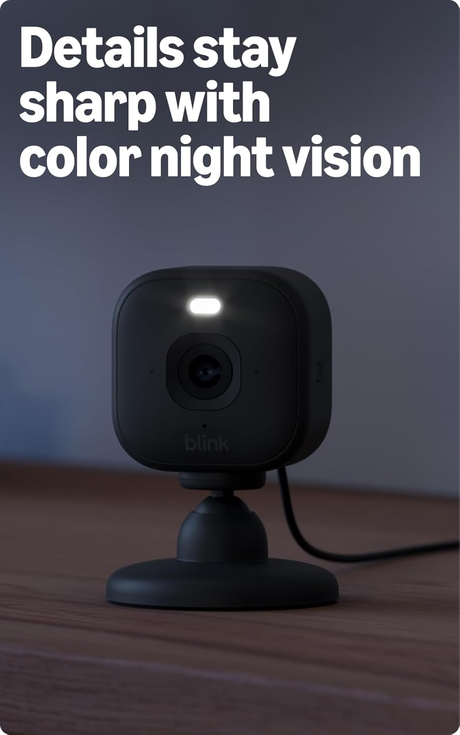 Blink Mini 2K+ (newest model) – Plug-in Home & Pet Indoor Security Camera with 2K video resolution, night vision, enhanced audio, motion detection – 1 camera (Black)