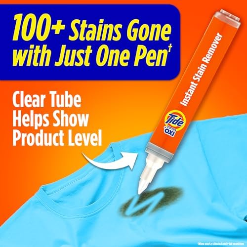 Tide Pen Stain Remover for Clothes, To Go Pen, Instant Stain Remover Pen & Spot Cleaner, Portable & Travel-Friendly, Works on Food & Drink Stains, Fits in Purses & Bags, 3 Count (Pack of 2)