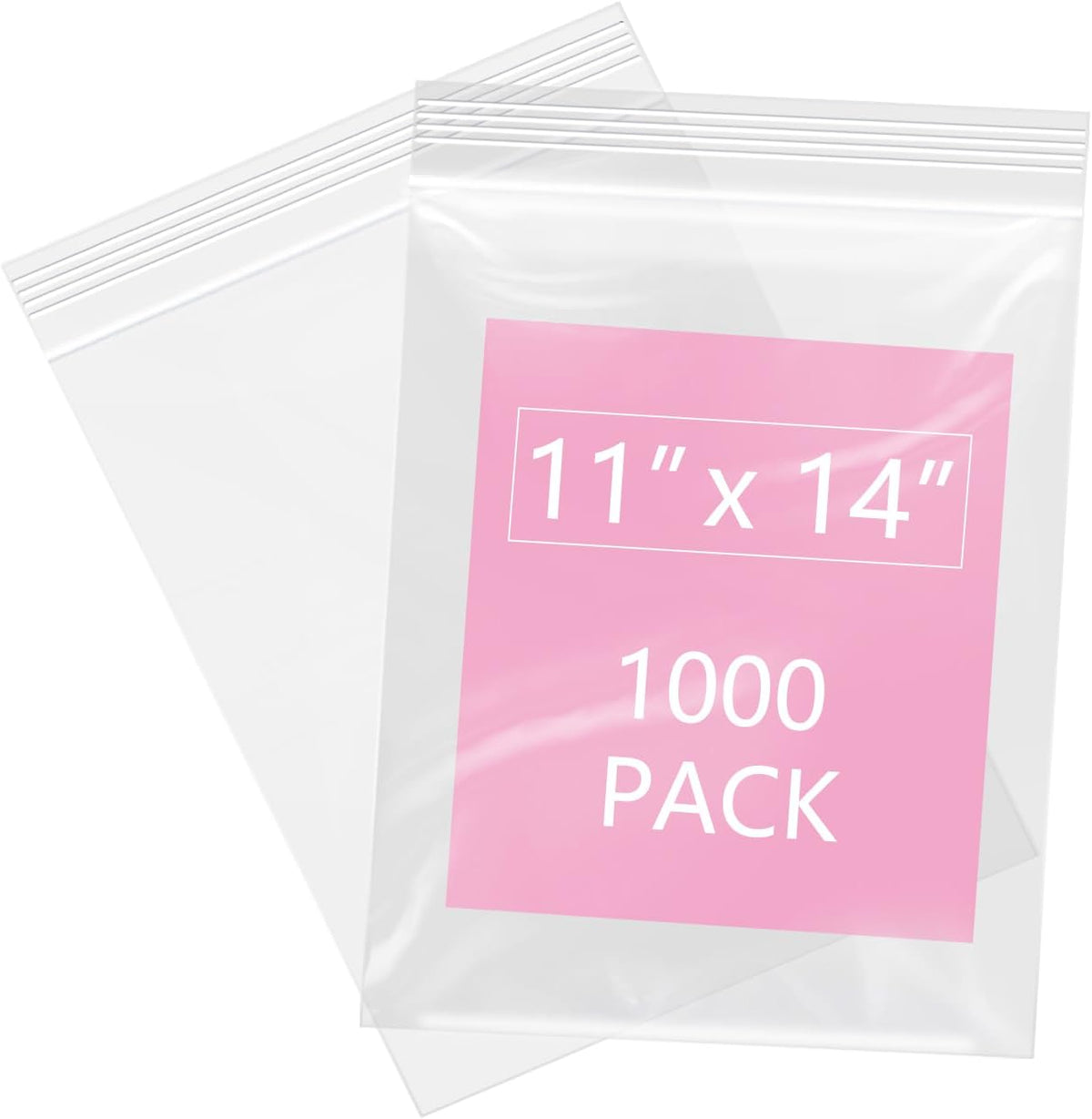 iMailer - 1000 Pcs- 13" x 15" Zip Bags- 2 Gallon Zip Bags- Clear Resealable Zip Poly Bag 2 Mil for Clothing, T-Shirts, Pants, Storage