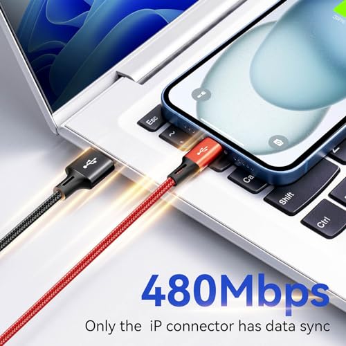 Multi Charging Cable, [2Pack 6Ft] 4 in 1 Braided Multi Fast Charging Cord, Multiple Charger USB Cable Adapter IP/Type C/Micro Port for Cell Phones,iPhone Series, Tablets, Samsung Galaxy, PS & More