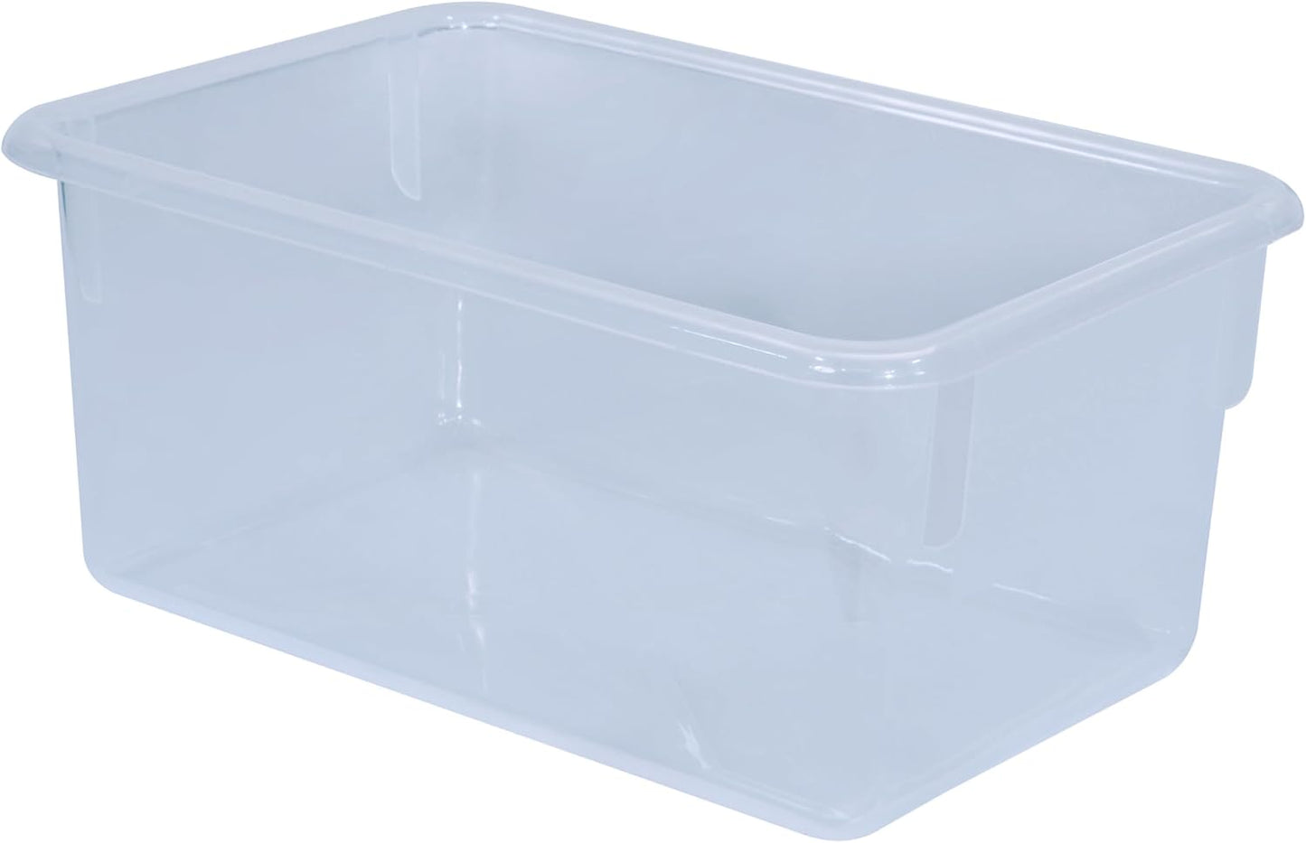 Wood Designs Cubby Storage Bin, Heavy Duty Plastic Containers for Kids Translucent Clear Cubby Tray Set of 30