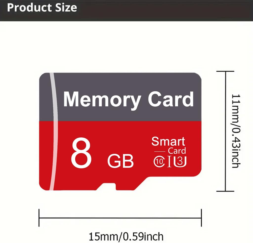 2 Pack Memory Card 8GB with Adapter, High Speed TF Card, UHS-I C10 A1 Memory TF Card for Tablet/Mobile Phone/Camera/Car Audio/Game Console (8, GB)