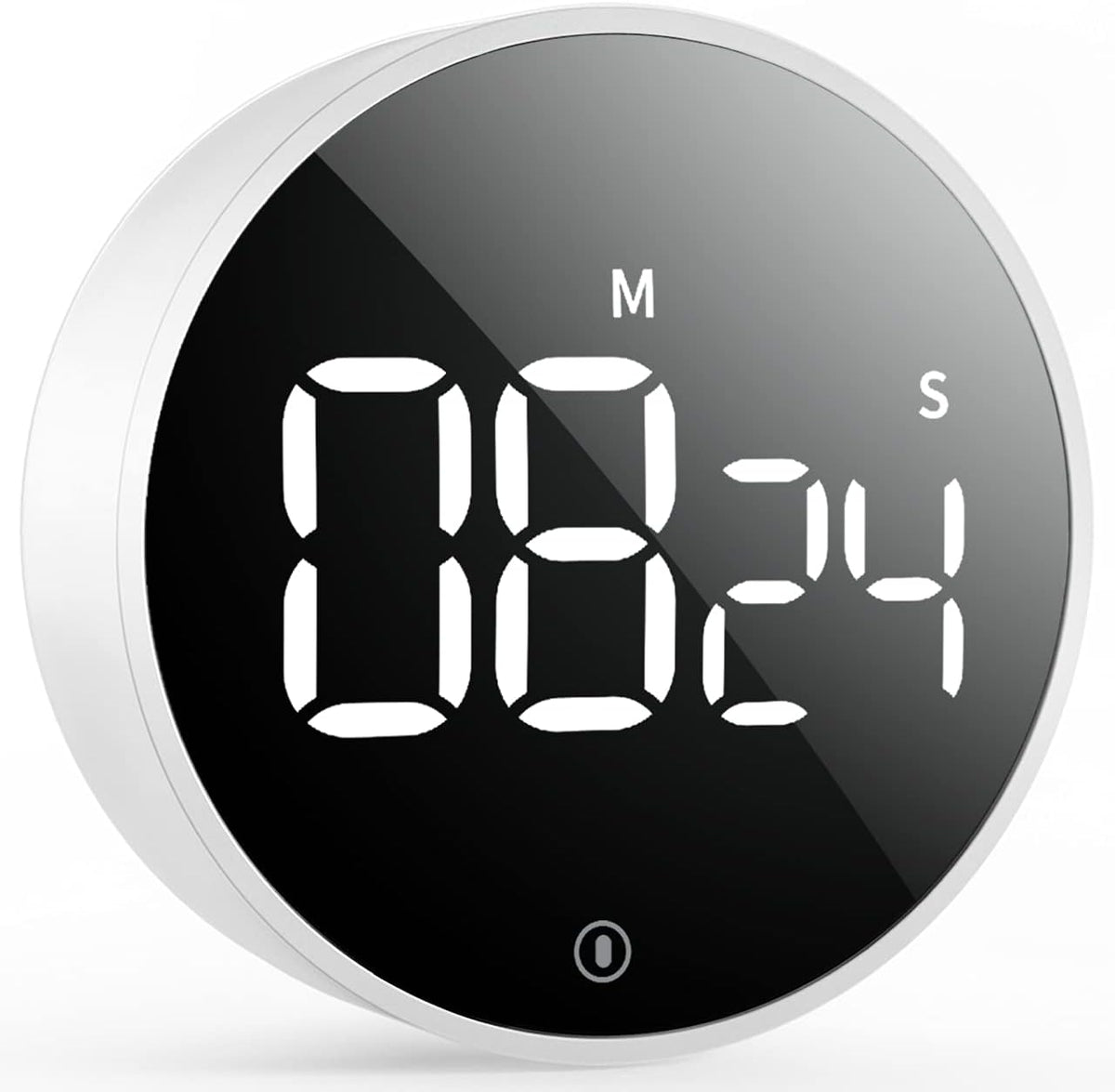 Digital Magnetic Kitchen Timer & Stopwatch with LED Display, White