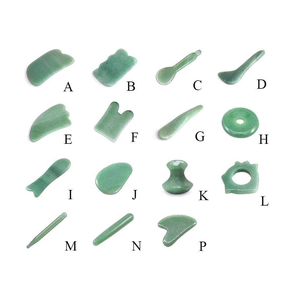 Facial Gua Sha Tool for Chin Massage Tool Natural Jade Stone Gua Sha Board for Face SPA Acupuncture Therapy Trigger Point Treatment