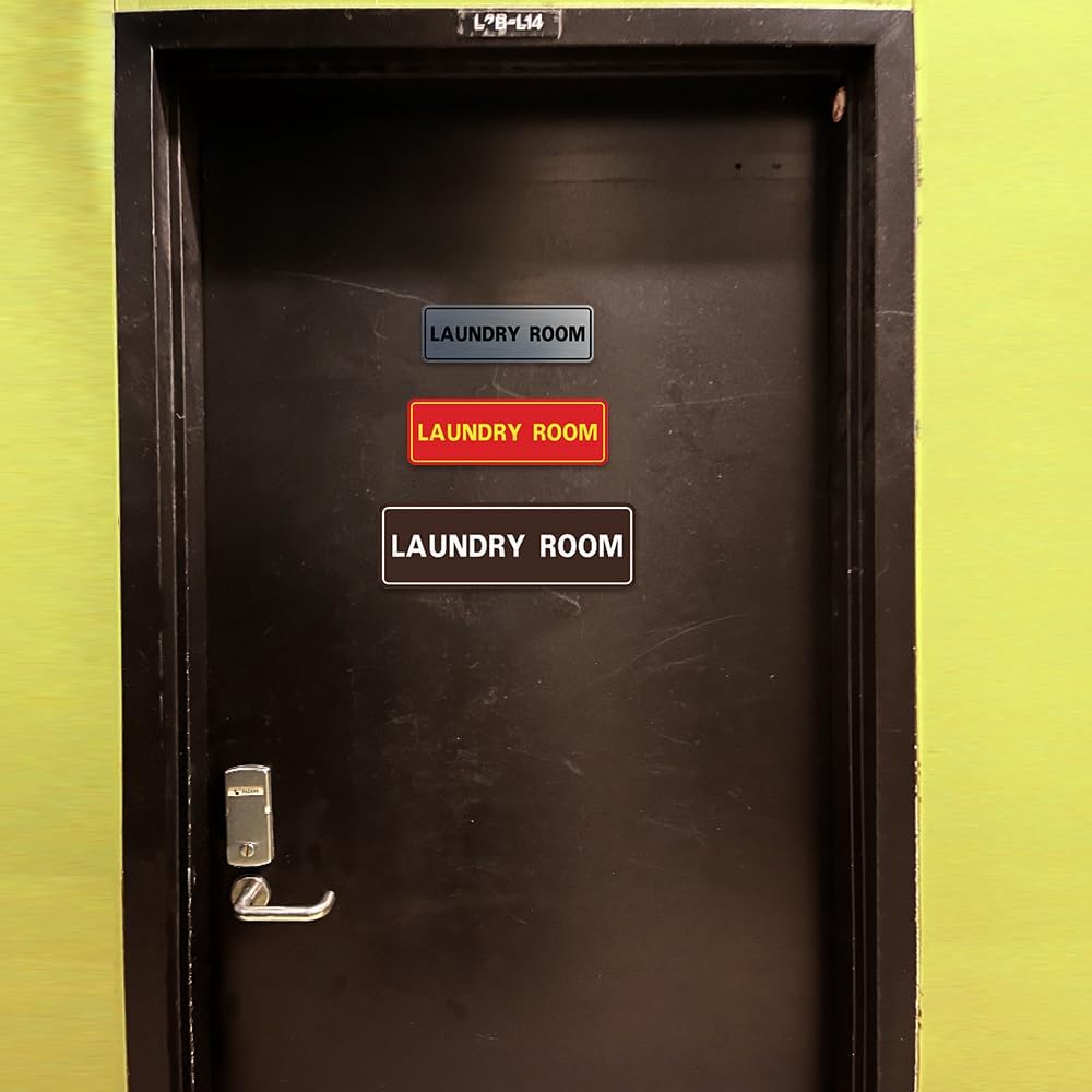 All Quality Standard Laundry Room Wall or Door Sign - Durable Signage | Ideal for Managed Properties, Hospitality Industry & Shared Laundry Facilities - Black - Large (1 Pack)