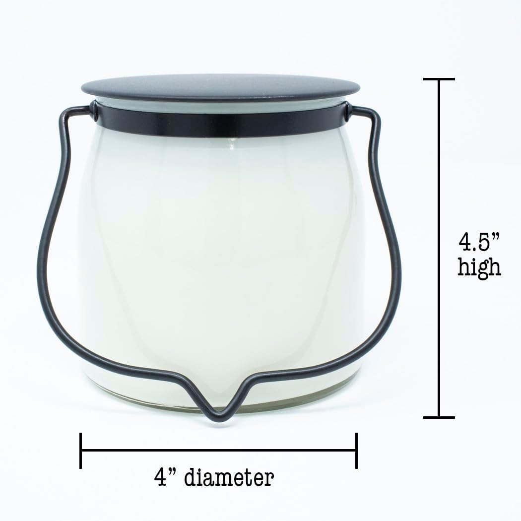 Milkhouse Raspberry Sangria Soy Candle, 16 oz Butter Jar, 65+ Hr Burn