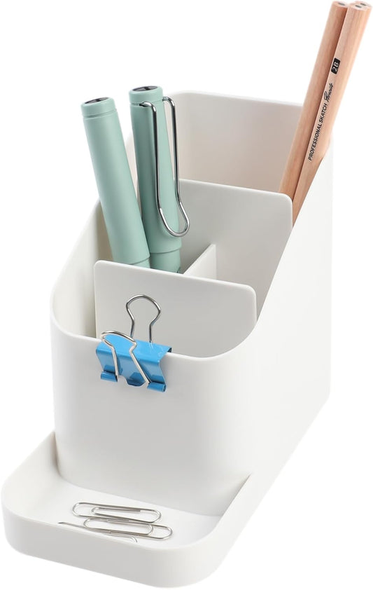 BLUE GINKGO Pen Holder, Desk Organizer, White, Made in Korea