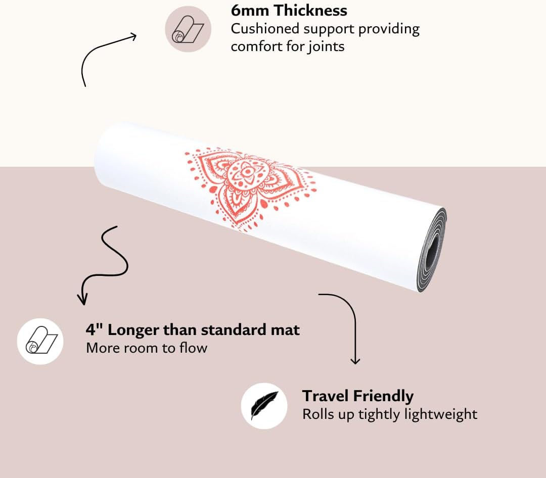 Shakti Warrior TPE Yoga Mat (72 inch x 24 inch x 6mm Thick)
