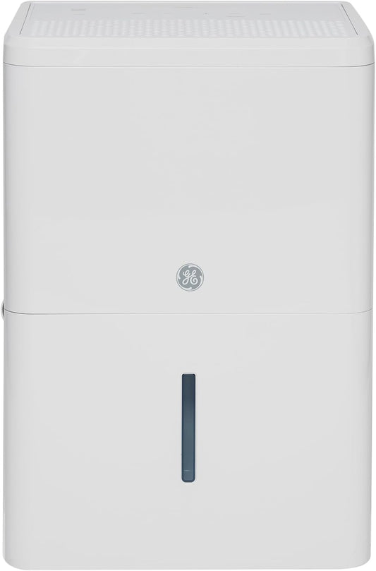 GE Portable Dehumidifier 25 Pint, Perfect for Bedroom, Basement & Garage or Rooms up to 1500 Sq Ft, Ideal for High Humidity Areas, Complete with Empty Bucket Alarm & Clean Filter Alert
