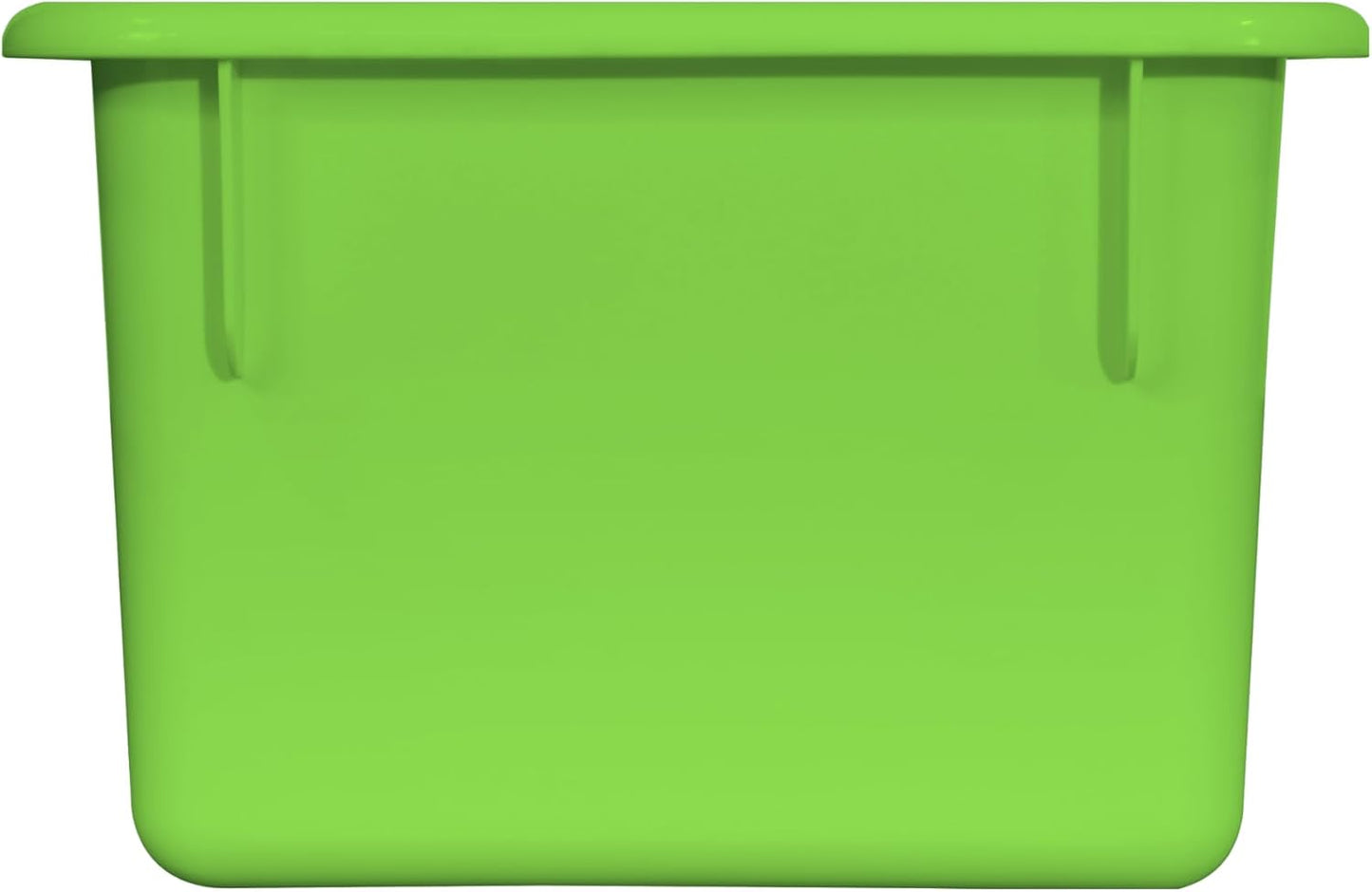 Wood Designs Cubby Storage Bin, Heavy Duty Plastic Containers for Kids Lime Green Cubby Tray Set of 10